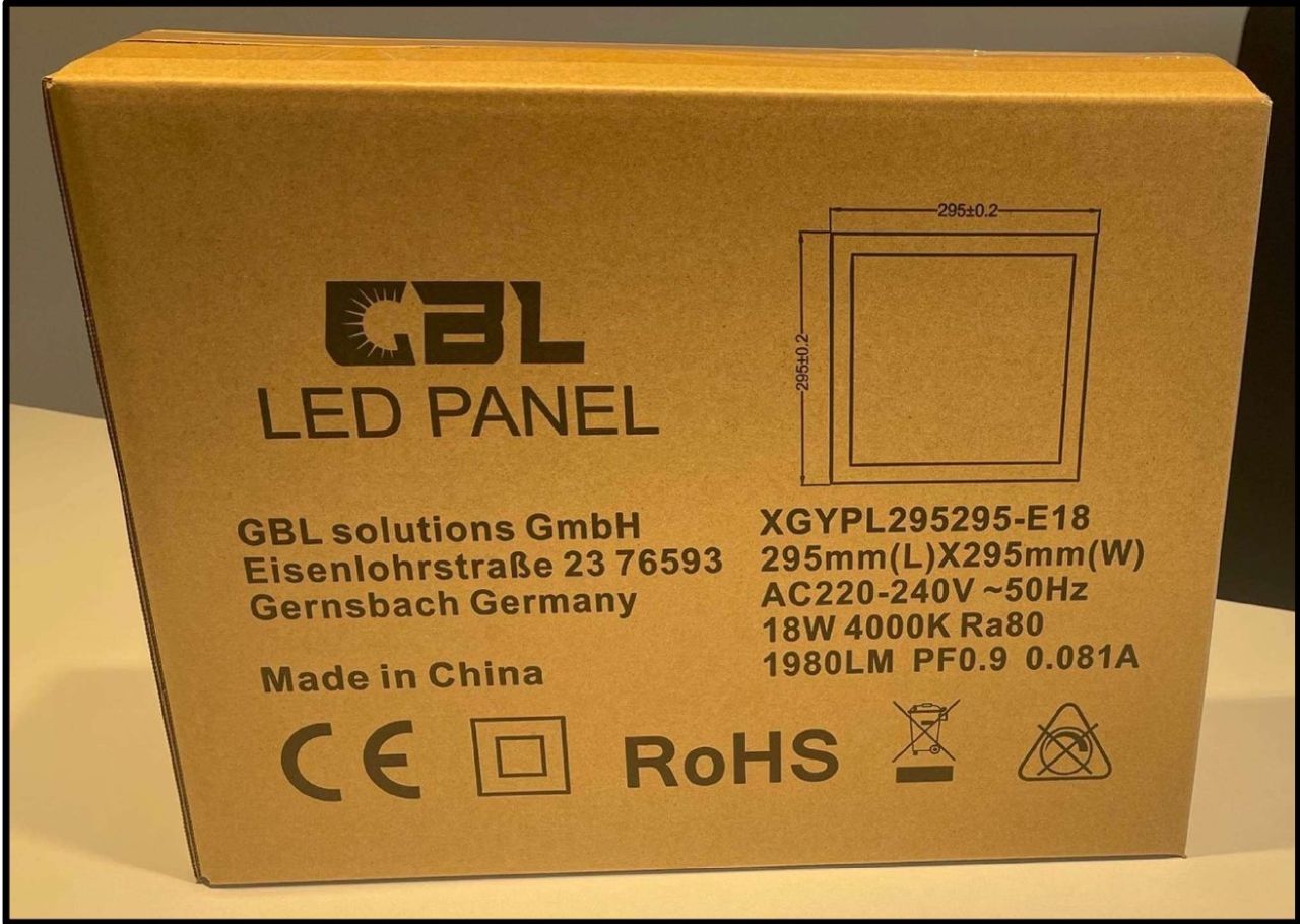 Posten hochwertige LED-Panels (144 Stück) - (Format: 30 x 30 cm) - (incl. Alu-Aufbaurahmen & LIFUD Trafo) - (1 Palette)
